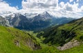 Views of the Grindelwald valley from Grindelwald-First Royalty Free Stock Photo