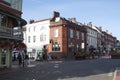 Views of the High Street in St Albans, Hertfordshire in the UK
