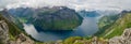 Views of Hjorundfjorden from Urke ridge trail Urkeega, Norway