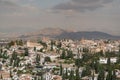 Views of the houses and churches of the Albaicin neighborhood of Granada from the Generalife