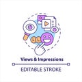 Views and impressions concept icon