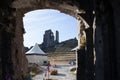 Views inside Corfe Castle in Corfe, Dorset in the United Kingdom