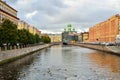 Views Isidorovskoe the Church during the restoration of the Griboyedov canal embankment