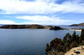 Views from Isla del Sol on a small rural village at Titicaca lake, Bolivia Royalty Free Stock Photo