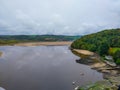 Views of landscape and River Conwy from a tower of Conwy Castle, an ancient 13th Century stone built fortification in North Wales