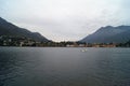 Italy landscape storm at lake Como