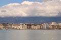 Views of the Leman lake in Geneva Royalty Free Stock Photo