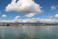 Views of the Leman lake in Geneva Royalty Free Stock Photo