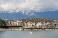 Views of the Leman lake in Geneva Royalty Free Stock Photo