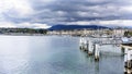 Views of leman lake in Geneva, Royalty Free Stock Photo
