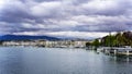 Views of leman lake in Geneva, Royalty Free Stock Photo