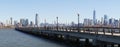 Views from Liberty State Park in Jersey City towards the Skyline of Manhattan in New York City. Royalty Free Stock Photo