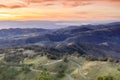 Mount Hamilton Foothills and Santa Clara Valley Sunset. Royalty Free Stock Photo