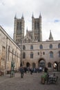 Views of Lincoln Cathedral and the Exchequer Gate in Lincoln in the UK