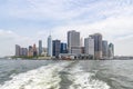 Views of Manhattan with both ferry terminals, New York, United States Royalty Free Stock Photo