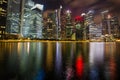 Views of Marina Bay business district at night, Singapore. Travel. Royalty Free Stock Photo