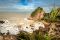 views of Mawar Island in Malaysia in rain season Royalty Free Stock Photo