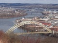 Views from Mt Washington Ohio River Pgh Pa Royalty Free Stock Photo