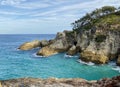 Views of an ocean gorge from a tropical island paradise off Queensland, Australia Royalty Free Stock Photo