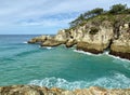 Views of an ocean gorge from a tropical island paradise off Queensland, Australia