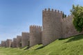 Defensive wall of the old medieval city of Avila, Spain Royalty Free Stock Photo