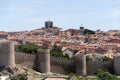 Defensive wall of the old medieval city of Avila, Spain Royalty Free Stock Photo