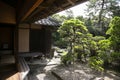 Views of an old Japanese style house with its garden and a small lake in Yanagawa, Fukuoka, Japan. Royalty Free Stock Photo