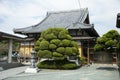 Views of an old Japanese style house with its garden and a small lake in Yanagawa, Fukuoka, Japan. Royalty Free Stock Photo