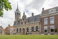 Views of the old town hall with the beautiful weather vane on the tower in the historic fortress town Willemstad, Netherlands Royalty Free Stock Photo