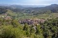 Views of olive trees surrounding Vilella Baixa village in Priorat area, Catalonia, Spain