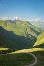 Views from one of the most dangerous road on the world in Georgia. Road to Omalo. Royalty Free Stock Photo