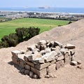 Views of the Pacific Ocean from the Pachacamac archaeological site, Lima, Peru