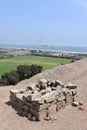 Views of the Pacific Ocean from the Pachacamac archaeological site, Lima, Peru