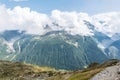 Views over Chamonix and Mont Blanc in France