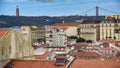 Views over Lisbon and the River Tagus from the castle of Sao Jorge, Alfama. Lisbon, Portugal Royalty Free Stock Photo