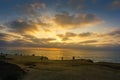 Sunset over the Sunset Cliffs Natural Park near La Jolla, San Diego California Royalty Free Stock Photo