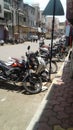 Views of parking in the street of Solapur