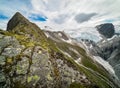 Views of peaks and glacier from Kattanakken, Jostedalsbreen National Park, Norway