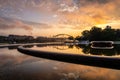 Sunrise reflections of the Pittsburgh skyline Royalty Free Stock Photo