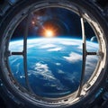 Views of planet earth from the space Visit of the terrestrial digital illustration Royalty Free Stock Photo