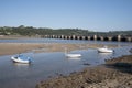 Views of Puente Las Mazas over the Rio Escudo in San Vicente de la Barquera, Cantabria, Spain. Royalty Free Stock Photo