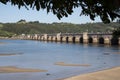 Views of Puente Las Mazas over the Rio Escudo in San Vicente de la Barquera, Cantabria, Spain. Royalty Free Stock Photo