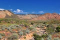 Views of Red Mountain Wilderness and Snow Canyon State Park from the  Millcreek Trail and Washington Hollow by St George, Utah in Royalty Free Stock Photo