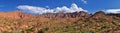 Views of Red Mountain Wilderness and Snow Canyon State Park from the  Millcreek Trail and Washington Hollow by St George, Utah in Royalty Free Stock Photo