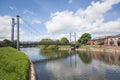 Views of the River Exe and Cricklepit Bridge in Exeter, Devon in the UK Royalty Free Stock Photo