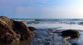 Views from the rock pools out to sea on a late summers day