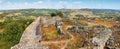 Views from Ruins of Medieval Castle and waaled village of Carrazeda de Ansiaes, Portugal Royalty Free Stock Photo