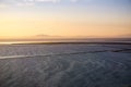 Views of the San Francisco bay towards Sutro tower at sunset, Coyote Hills Regional Park, Fremont, California Royalty Free Stock Photo