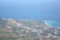 Views of the sea coast with high mountains