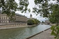 Seina river and houses of Paris. Royalty Free Stock Photo